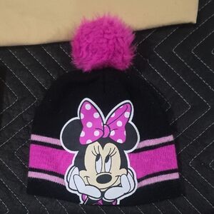 Black and Pink Minnie Mouse Beanie